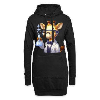 Cute Giraffe Scientist - Hoodie-Kleid - Schwarz - Vorne