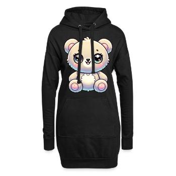 Super Cute Kawaii Baby Bear - Hoodie-Kleid - Schwarz - Vorne