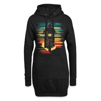 Motorrad Motorradfahrer classic vintage - Hoodie-Kleid - Schwarz - Vorne
