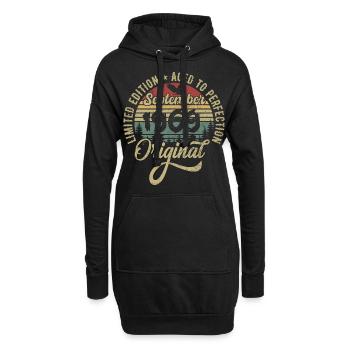 56e anniversaire Septembre 1969 - 56 ans - Sweat-shirt à capuche long Femme - noir - Devant