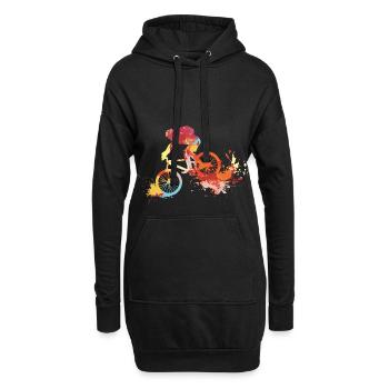 Mountainbike MTB - Hoodie-Kleid - Schwarz - Vorne