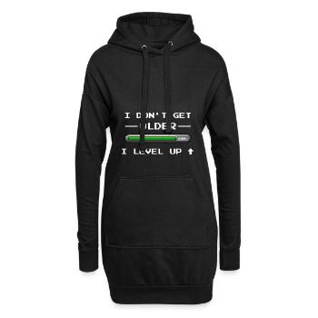 Pixelart Pixel I level up anniversaire - Sweat-shirt à capuche long Femme - noir - Devant