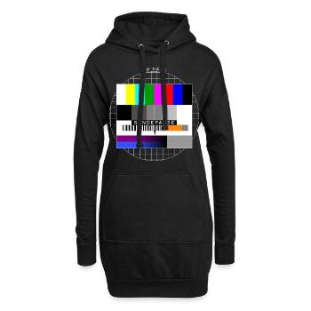 Ich habe Sendepause Testbild - Hoodie-Kleid - Schwarz - Vorne