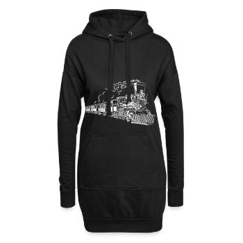 chemin de fer - Sweat-shirt à capuche long Femme - noir - Devant