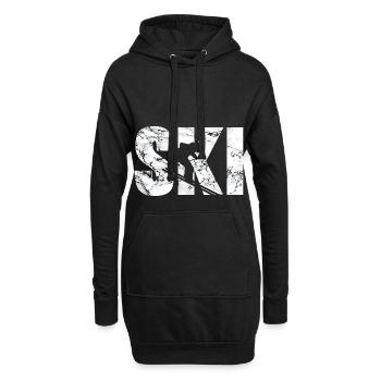 ski - Sweat-shirt à capuche long Femme - noir - Devant