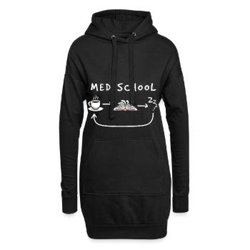 Étudiant en médecine - Sweat-shirt à capuche long Femme - noir - Devant