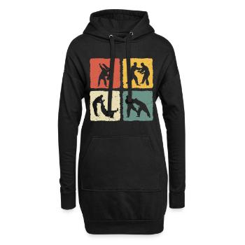 retro Judo t-shirt - Hoodie Dress - black - Front