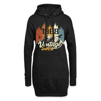 Vintage Juli 1968 Geburtstagsgeschenk Juli 1968 - Hoodie-Kleid - Schwarz - Vorne