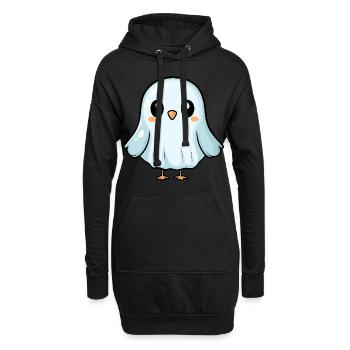 Taube Vogel Halloween Comic Geist - Hoodie-Kleid - Schwarz - Vorne