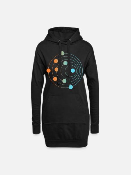 Doppler-Effekt - Hoodie-Kleid - Schwarz