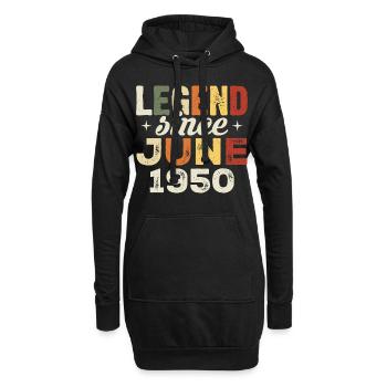 Juin 1950 Cadeau d’anniversaire Juin 1950 Juin 1950 - Sweat-shirt à capuche long Femme - noir - Devant
