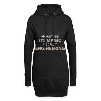 Ingenieur Magie - Hoodie-Kleid - Schwarz - Vorne