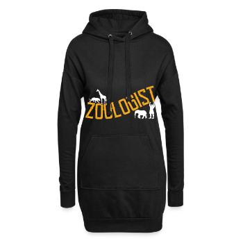 Zoowärter Zoologie - Sweat-shirt à capuche long Femme - noir - Devant