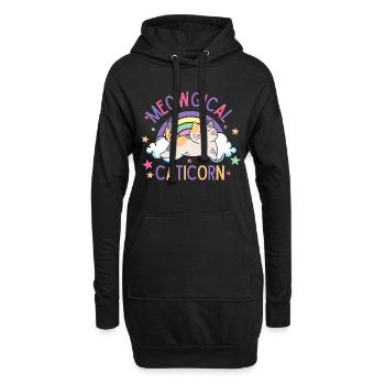 Miaou de Caticorne - Sweat-shirt à capuche long Femme - noir - Devant