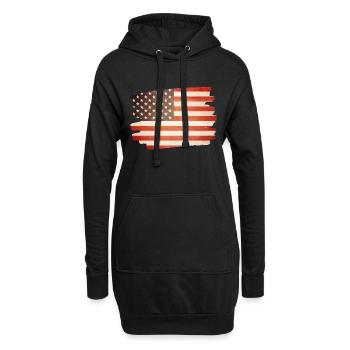 USA - Sweat-shirt à capuche long Femme - noir - Devant
