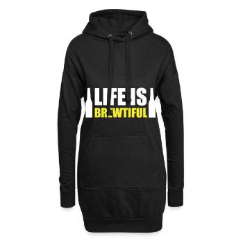 Bier macht das Leben schöner - Hoodie-Kleid - Schwarz - Vorne