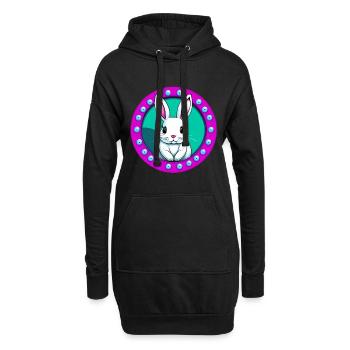 Lapin de Pâques mignon - Sweat-shirt à capuche long Femme - noir - Devant