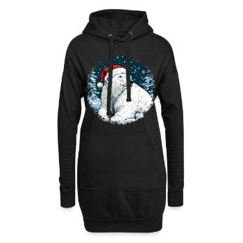 Ours polaire de Noël - Sweat-shirt à capuche long Femme - noir - Devant