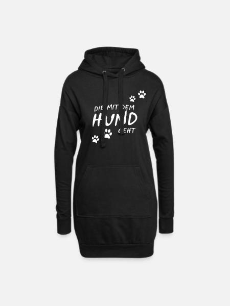 Die mit dem Hund geht - Hoodie-Kleid - Schwarz