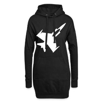 Symbole de jet d’avion - Sweat-shirt à capuche long Femme - noir - Devant