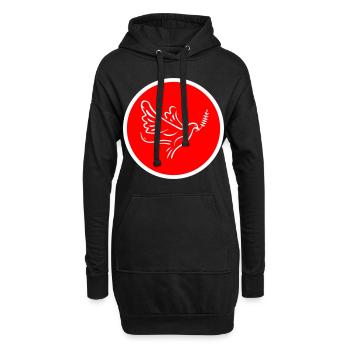 Cercle de pigeons - Sweat-shirt à capuche long Femme - noir - Devant