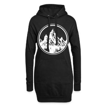 Montagnes Nature Silhouette Cercle - Sweat-shirt à capuche long Femme - noir - Devant