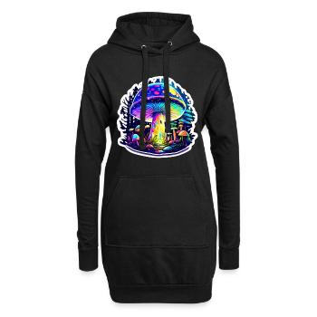 Mushroom in the Forest - Hoodie-Kleid - Schwarz - Vorne