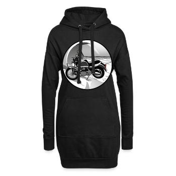 Motocyclette - Sweat-shirt à capuche long Femme - noir - Devant