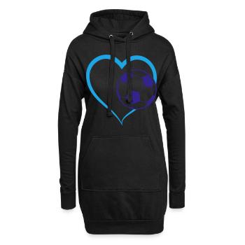 Amour du cœur du football | Couleurs changeantes - Sweat-shirt à capuche long Femme - noir - Devant