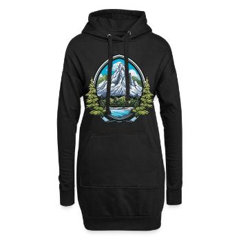 Berge Symbol Wappen - Hoodie-Kleid - Schwarz - Vorne