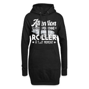Roller Chaussures Sport Sportif Humour Citations - Sweat-shirt à capuche long Femme - noir - Devant