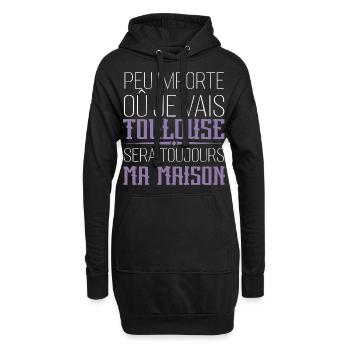 toulouse chez moi cadeau homme femme Toulouse - Sweat-shirt à capuche long Femme - noir - Devant