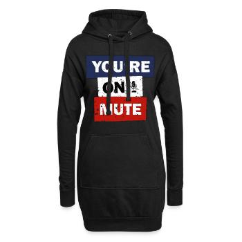 You are on mute funny quote video call gift idea - Sweat-shirt à capuche long Femme - noir - Devant