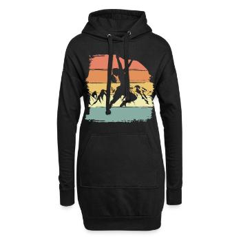 Escalade femmes rétro vintage - Sweat-shirt à capuche long Femme - noir - Devant