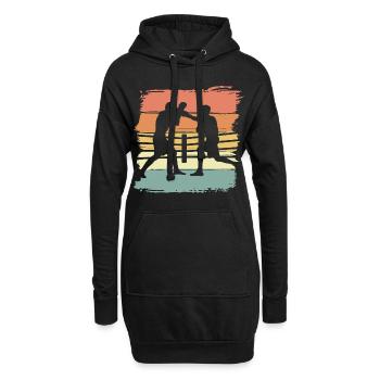 Boxen retro - Hoodie-Kleid - Schwarz - Vorne