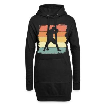 Boxen retro - Hoodie-Kleid - Schwarz - Vorne