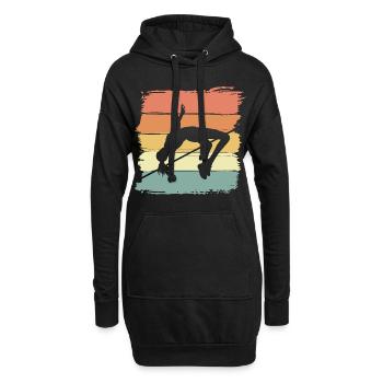 Hochsprung Frauen Hochsprung Retro - Hoodie-Kleid - Schwarz - Vorne