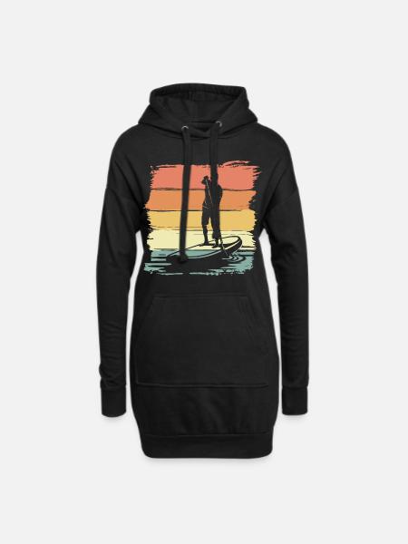 Paddleboard vintage retro Paddleboard Legend - Hoodie Dress - black