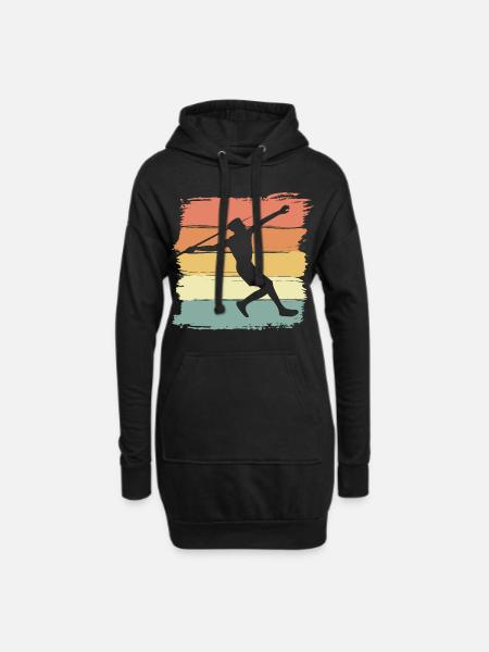 Speerwurf retro - Hoodie-Kleid - Schwarz