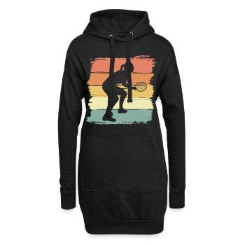 Badminton Frauen Retro Vintage Badminton Geschenk - Hoodie-Kleid - Schwarz - Vorne