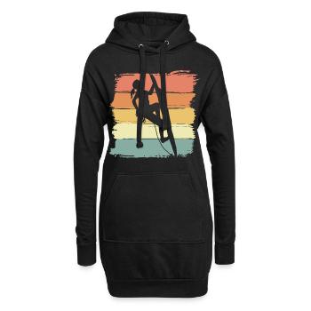 Escalade femmes rétro vintage - Sweat-shirt à capuche long Femme - noir - Devant