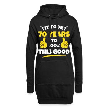 A pris 70 ans pour regarder cette bonne idée de cadeau d'anniversaire - Sweat-shirt à capuche long Femme - noir - Devant