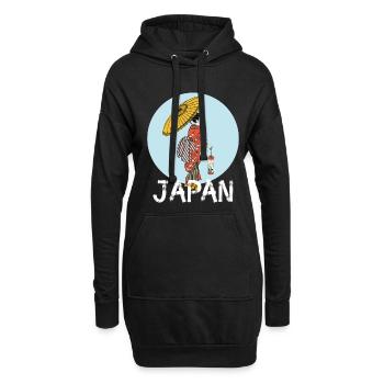 japan vintage retro geisha Kunst kimono manga cosp - Hoodie-Kleid - Schwarz - Vorne