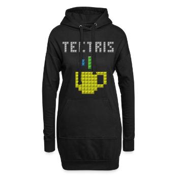 Gaming Teetris Pixel Retro Vintage Jeu Drôle - Sweat-shirt à capuche long Femme - noir - Devant