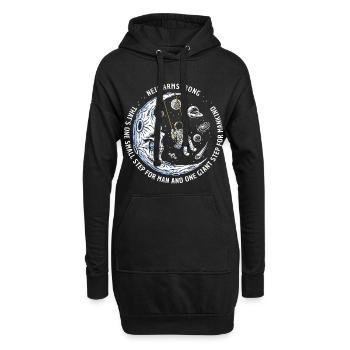 Mond-Astronaut sternen Weltraum - Hoodie-Kleid - Schwarz - Vorne