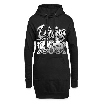 Tauchen Taucher - Hoodie-Kleid - Schwarz - Vorne