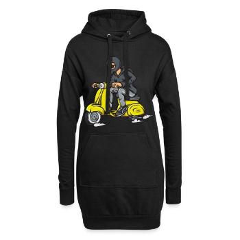 Maskierter Scooter-Pilot im Hoodie - Hoodie-Kleid - Schwarz - Vorne