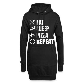 Manger Dormir Pizza Répéter - Sweat-shirt à capuche long Femme - noir - Devant