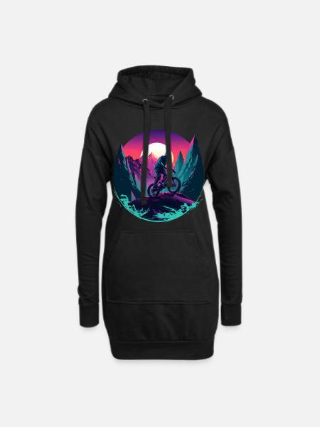VTT Vaporwave - Sweat-shirt à capuche long Femme - noir
