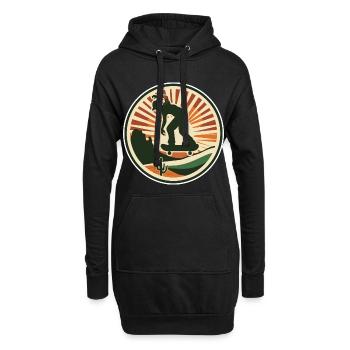 Portrait de skateboard - Sweat-shirt à capuche long Femme - noir - Devant